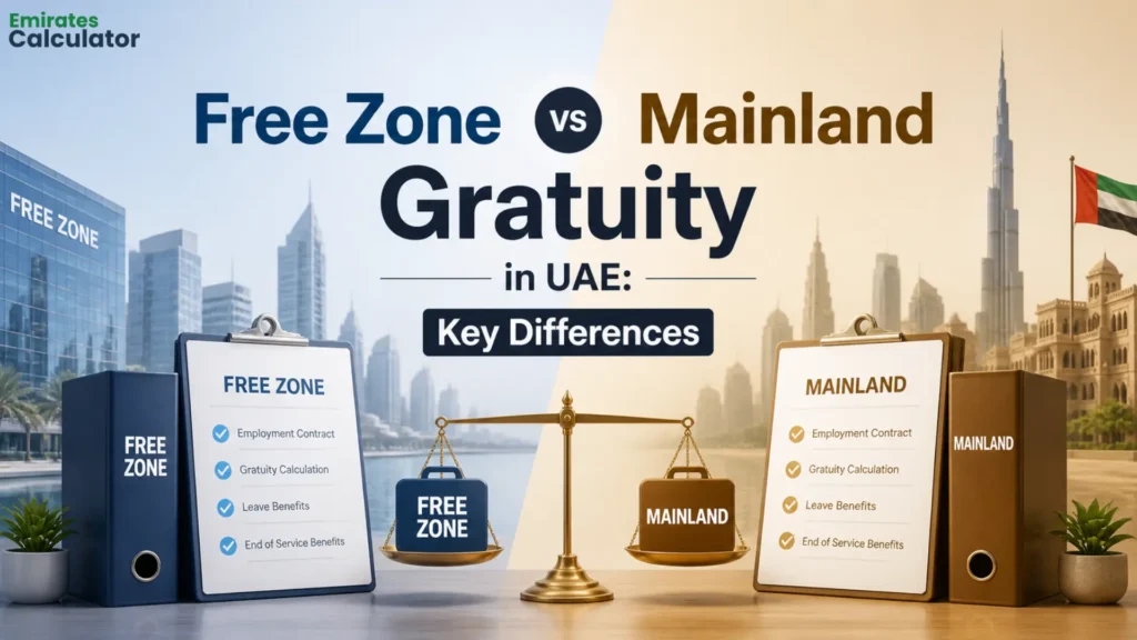 Free Zone vs Mainland Gratuity in UAE: Key Differences